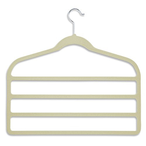 HoneyCanDo 10-Pack Velvet Touch 4-Step Pant Hanger, White