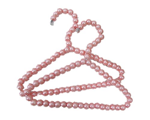 Fully 2pcs/set 7.87x6.69" Baby Kids Wardrobe Beads Pearls Coat Pants Hanger Pet Puppy Dog Clothes Hangers