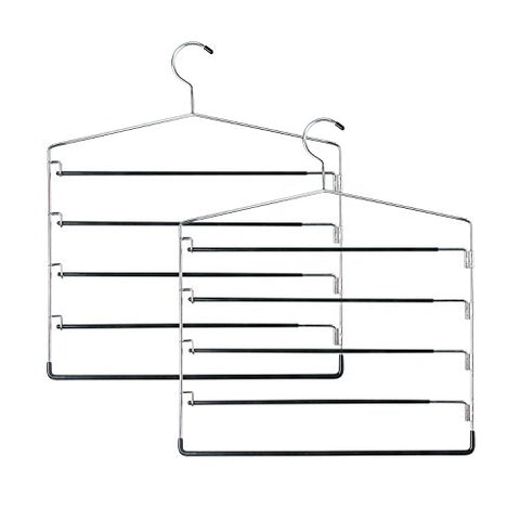 Honey-Can-Do HNGT01202 Five-Tier Swinging Arm Pant Rack Black, 2-Pack