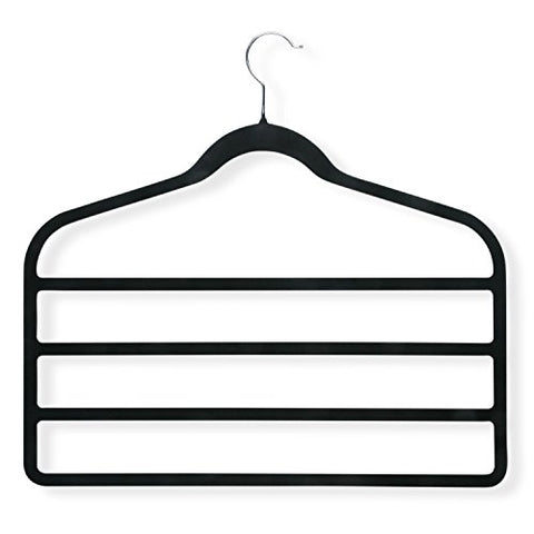 Honey-Can-Do HNG-01340 Velvet Touch Hanger, 4-Tier, Black, 2-Pack