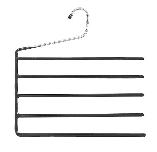 Whitmor Deluxe 5 Tier Slack Hanger, Black & Silver