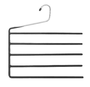 Whitmor Deluxe 5 Tier Slack Hanger, Black & Silver