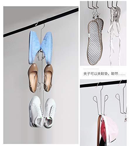 Megoday Classico Stainless Steel Closet Organizer Hanger for Shoes -2 Piece Set, Metal Clothespins & S Hook - 2 Piece Set Free