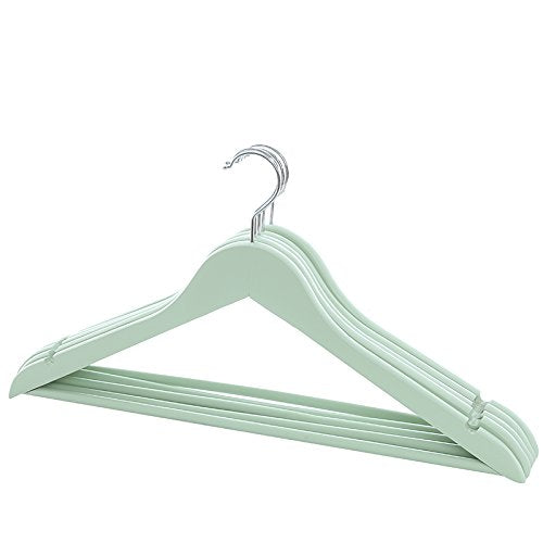 U-emember Cool Color Wooden Racks Wood Coat Holding A Home Shirt Hanging Clothes-Hangers Clothing Hanger Non-Slip Hanger 5, Green