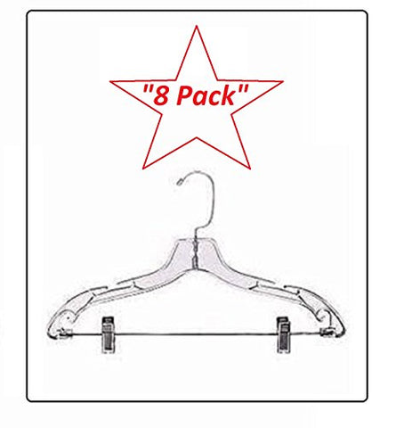 Quality Crystal Skirt/Suit Hangers (8 Pack)