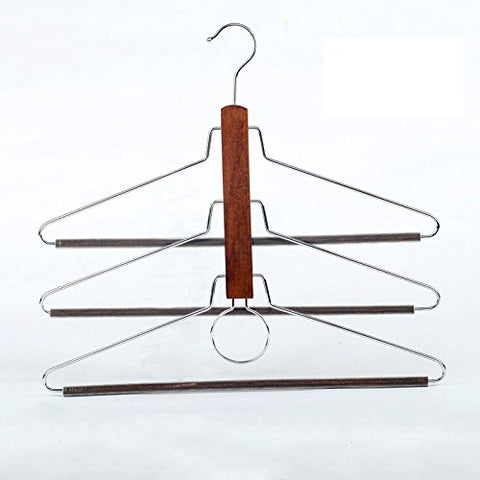 FORWIN- Hanger Multifunctional Trousers Rack Multilayer Wooden Hanger hanger (Color : Retro color)