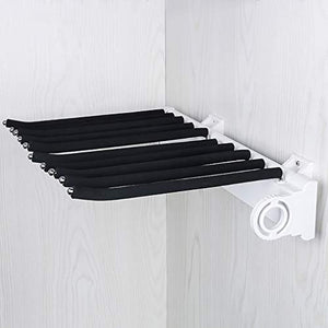 Right-Side mounting Pull Out Trousers Rack,Extendable Tie Holder Hanger Rail,10 Pairs of Pants Hangers
