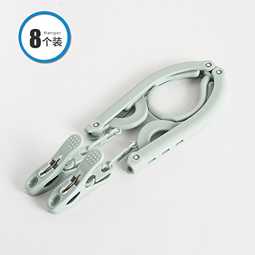 U-emember The Folding Clothes Hangers Travel Portable Small Coat Hanger-No Trace of Anti-Skid Mini Plastic Clothes Poles Trouser Press Clips, One of The Belt Clip - The Wise Blue 8