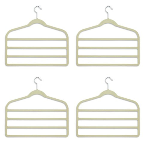 hanger for pants Bar Pant Hangers - 4 Pack - space saving (Cream)