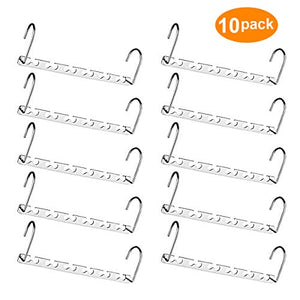 STAR-FLY Magic Hangers, Space Saving Hangers Magical Clothing Hanger with Hook Stainless Steel Wonder Closet Organizer (10-Pack)