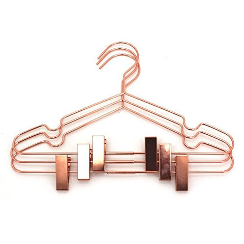 10Pack Koobay 13" Rose Copper Gold Shiny Metal Wire Top Clothes Hangers With Clips for Shirts Coat Storage & Display