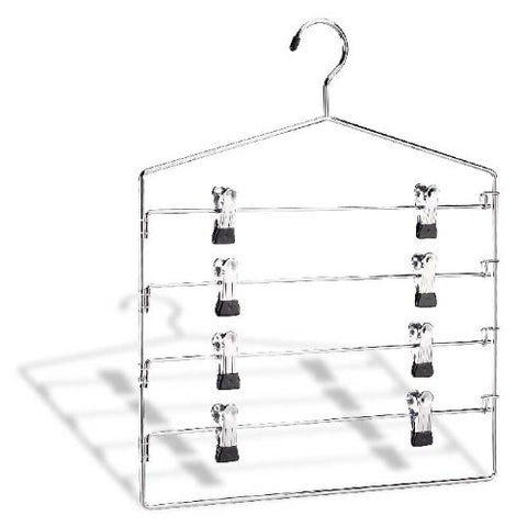 Organize It All Chrome 4 Tier Swing Arm Slack Closet Hanger