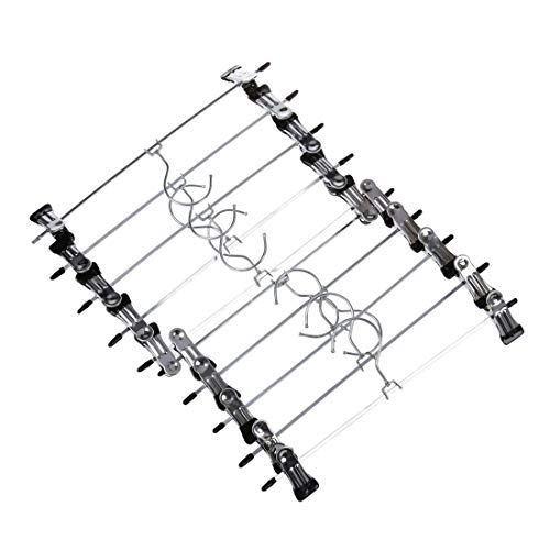 LZLAN Metal Clothes Skirt Dress Blouse Hangers Hooks 10PCS Silver Tone