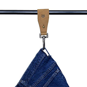Hide & Drink, Heavy Duty Thick Leather Pants Hanger for Clothing Stores or Household/Denim Hanger/Cloth Organizer (2-Pack) Handmade Includes 101 Year Warranty :: Old Tobacco