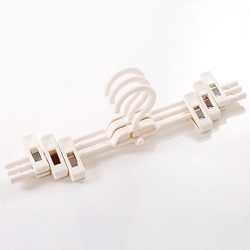 XIAOLIN Pants Hangers Plastic For Skirts With 2-Adjustable Anti-Rust Clips 9 Pack ( Color : White )