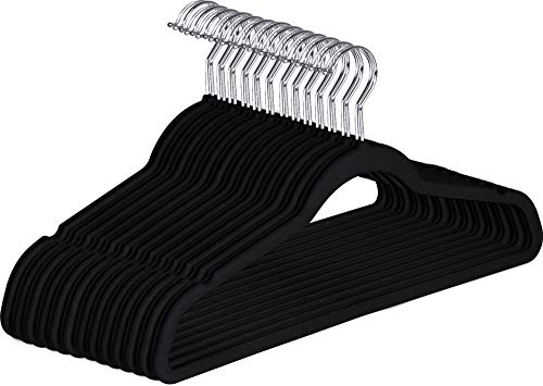 Utopia Home Premium Non Slip Velvet Hangers - Coat Suit Hangers - (Black, Pack of 30)