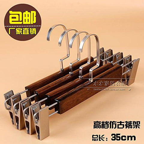 SHRCDC Natural Wood/Hanger(5/10/15/20/30/50/100Pack)/Non-Slip(28-44Cm)/Brown/Adult/Shirt/Skirt/Pants For Hangers,15,Q35Cm