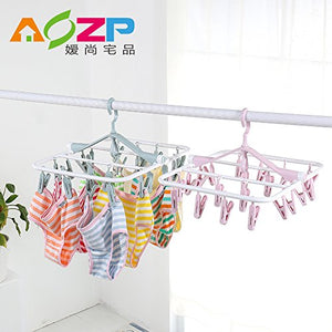 U-emember Multi-Clamp Bracket Hanging Socks Diaper Underwear Underwear Socks Wind Belt Hooks And Hanging Clips Clips All-Plastic Racks, One Of Powder And Fold 32 Clips