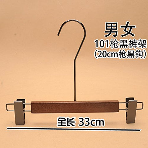 U-emember Long-Shops Of Wooden Hangers Adult Clothes Rack Non-Slip Wooden Coat Rack Wooden Coat Hanger, 5 And 20 Round--101 Gun Black Trouser Press