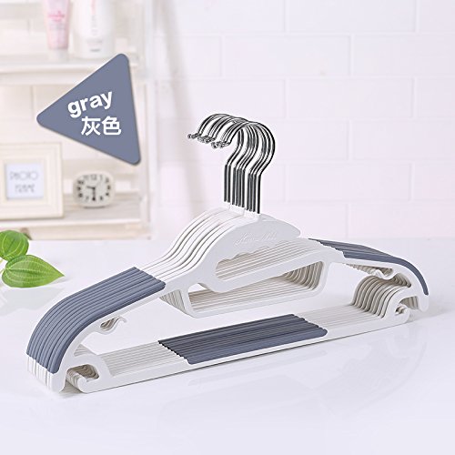 U-emember Clothes Rack Home Non-Marking Coat Hanger Non-Slip Plastic Coat Holding Quarters Students Of Clothes Against The Admission Of Hanging Clothes Hangers ,30, [Gray] White.