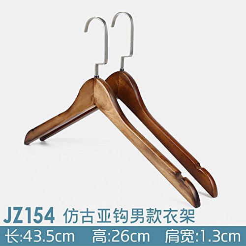 U-emember Home Suits Non-Slip Wooden Coat Hangers Wooden Poles Adult Clothing And Non-Marking Solid Wood Hangers Coat Hanger, 10 ,Jz154-4412 Antique, Men'S