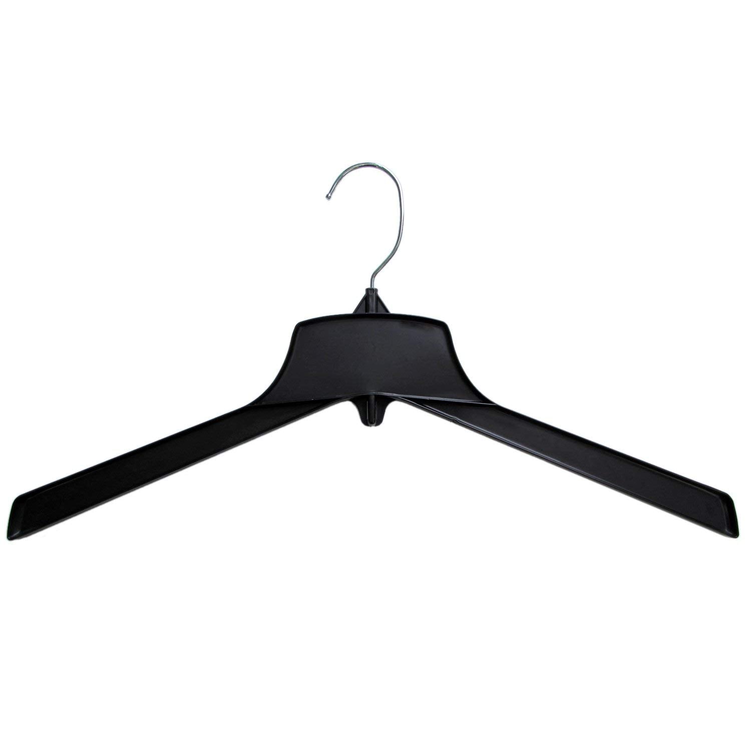 Hanger Central Heavy-Duty Black Plastic Closet Department Store Coat Hangers, 15 Inch, 50 Pack