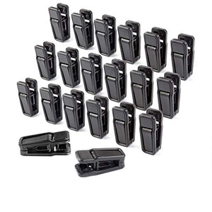 Homeerr P1638071 Plastic Clips for Flocked Garment Trouser Hangers(Plastic Slim-line Finger Clip) Black Plastic Clips for Hangers Black Velvet Pants Hanger Clips- Removable,Black,Set of 40