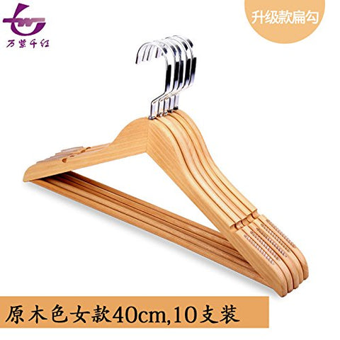 U-emember Wooden Hangers Wooden Hangers Clothes Hangers Home Clothes Hanger Wooden Wardrobe Clothes Rack Coat Hanger Wooden Clothes Poles, 10, Women With Strips Of Wood Color