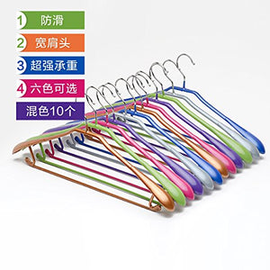 U-emember Clothes Rack Clothes Drying Rack Hooks Non-Marking Coat Hanger Home Shirt Oxide Coat Hangers Hangers Coat Rack Non-Slip Shoulder Width, 10, Color Mixing