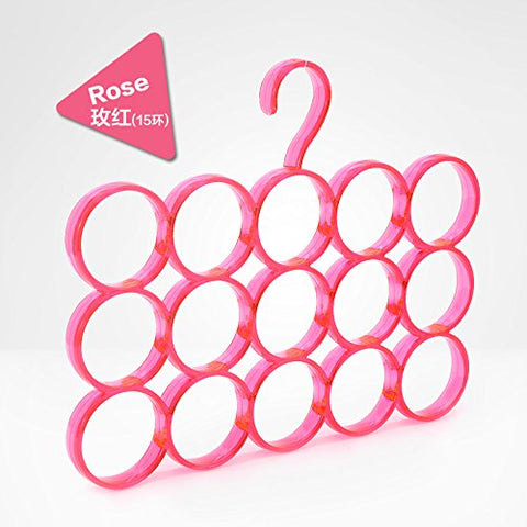 U-emember All-Silk Scarf Hanger Color Multi-Tie A Scarf Scarves Socks With Plastic Coat Hangers Rack Coat Hanger, [15] - The Red Ring.