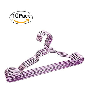 Miyare Extra Strong Metallic Hangers Aluminum Alloy Hangers Non-Slip Seamless Hanger for Coats/Suit/Shirts/Jacket/Trousers Set of 10 (3)