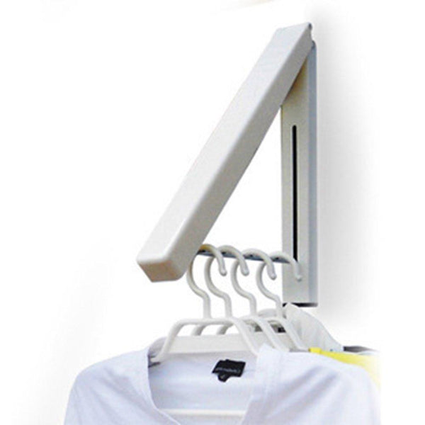 Folding Clothes Hanger Wall Mounted Retractable Clothes Hanger & Drying Rack Great Space Saver for Laundry Room, Attic, Garage, Indoor & Outdoor Use, Stainless Steel, Easy Installation #81258