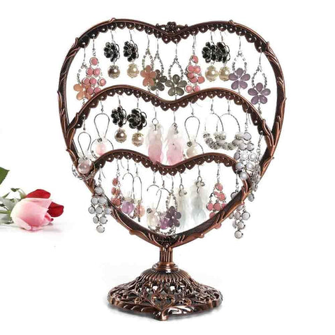 Shop here earring display botitu 11 inch tall jewelry holder with 58 hooks and 3 tiers earring holder for girls and women jewelry tree perfect for dresser nightstand and countertop jewelry display copper