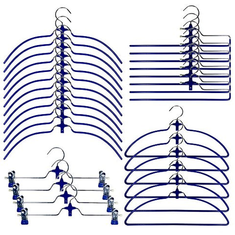 Cascading Hangers Closet Organizers - Pack of 30, Blue