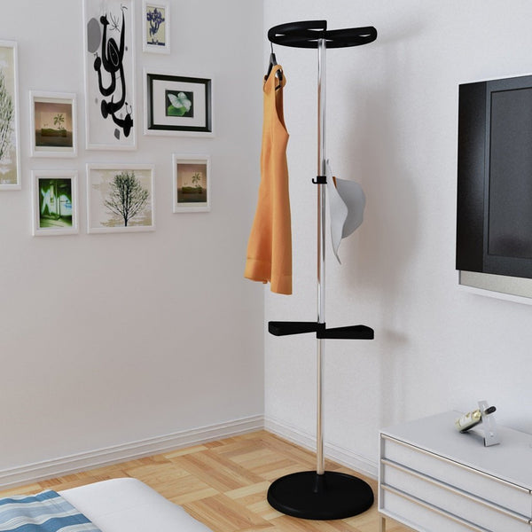 WENBO HOME- Indoor Simple Modern Hangers Fashion Creative Stainless Steel Multifunction Landing Coat Racks -Coat rack / hook ( Color : Black )