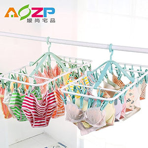 U-emember Multi-Clamp Bracket Hanging Socks Diaper Underwear Underwear Socks Wind Belt Hooks And Hanging Clips Clips All-Plastic Clothes Rack 1, Wise Blue