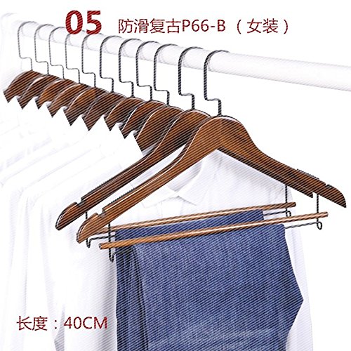 U-emember Wooden Hangers Clothes Hangers Hangers Wardrobe Wooden Poles Home A Wood Clothes Hangers, 10, Anti-Slip Ap66-B Ladies