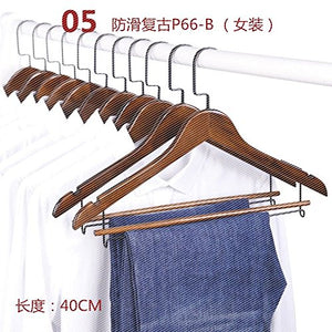 U-emember Wooden Hangers Clothes Hangers Hangers Wardrobe Wooden Poles Home A Wood Clothes Hangers, 10, Anti-Slip Ap66-B Ladies