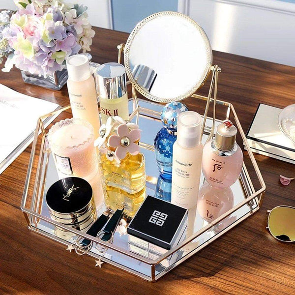 Explore vintage glass tray for decoraive vanity perfume jewelry trinket countertop holder dresser cosmetic organizer ornatte bathroom dish display