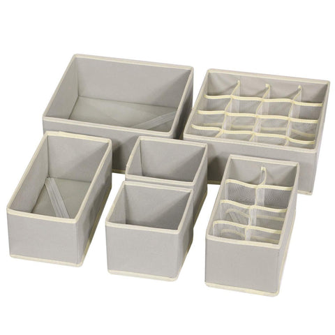 Shop here tenabort 6 pack foldable drawer organizer dividers cloth storage box closet dresser organizer cube fabric containers basket bins for underwear bras socks panties lingeries nursery baby clothes gray