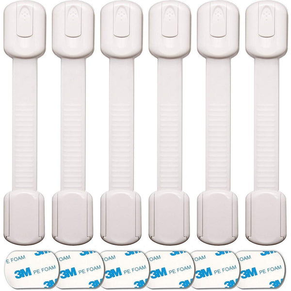 Great baby proofing safety cabinet locks child proof latches for drawer cupboard dresser doors closet oven refrigerator adjustable childproof straps by oxlay white 6 pack