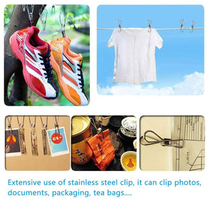 CFZC Metal Wire Hangers 20 Pack Strong Stainless Steel Hangers with Clothes Pins - 4mm Diameter 17.7 Inch