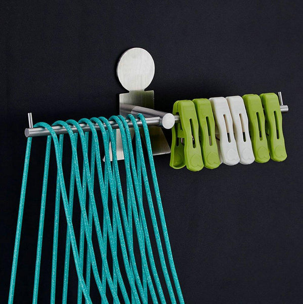 simpletome Clothes Hanger Storage Rack Organizer Wall Mount Adhesive OR Drilling Installation