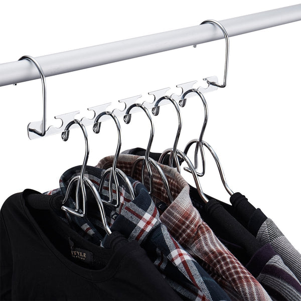 DOIOWN Space Saving Hangers 4 Pack Closet Organizer Hanger Stainless Steel Clothing Hangers (4 Pack)