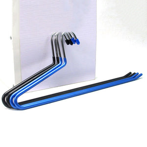 THEE Non Slip Open-Ended Slack Pants Hanger Clothes Hanger Easy Slide Trousers Hanger Set of 12 Blue