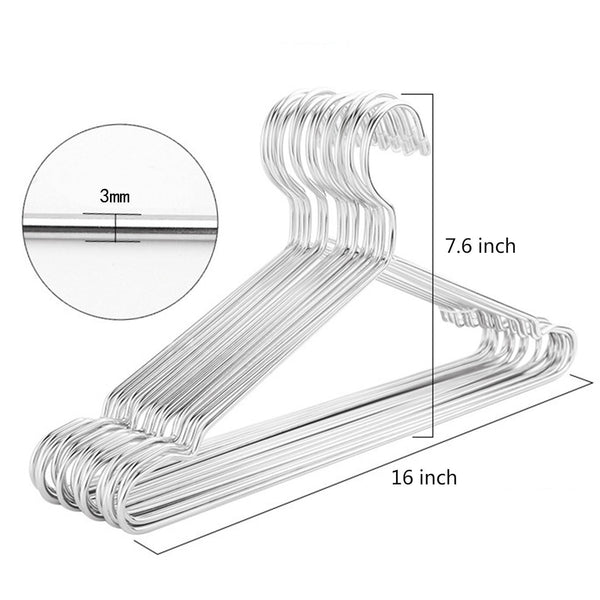 Clothes Hangers, Sauran 20 Pack Stainless Steel Strong Metal Wire Hangers For Clothes 16 Inch (Pack of 20 pcs)
