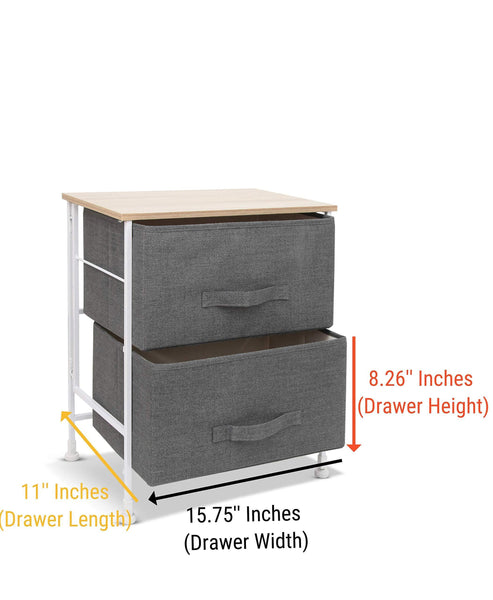 Buy luxton home 2 drawer storage organizer 60 second fast assembly no tools needed small gray linen tower dresser chest dorm room essential closet bedroom bathroom 2d grey