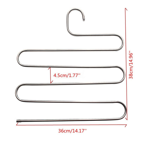 S Type Clothes Pants Hanger Trouser Multi Layers Storage Rack